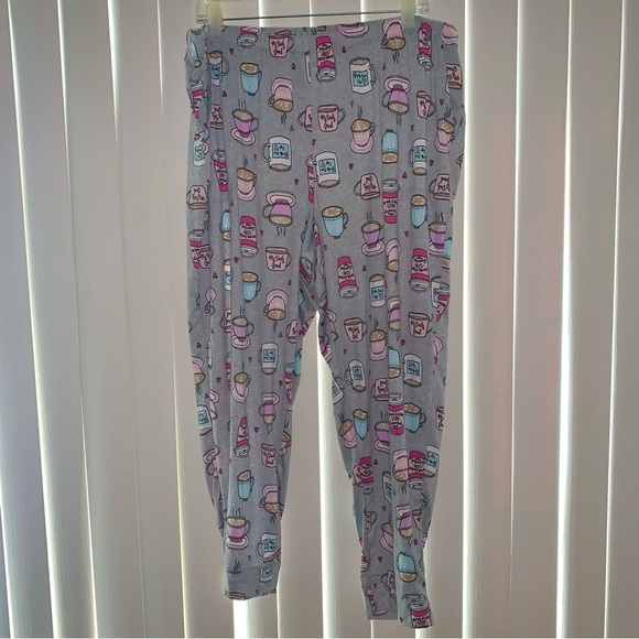 Women's Grey Coffee Cup Themed Lounge/Pajama Pants size 2x - Picture 1 of 6